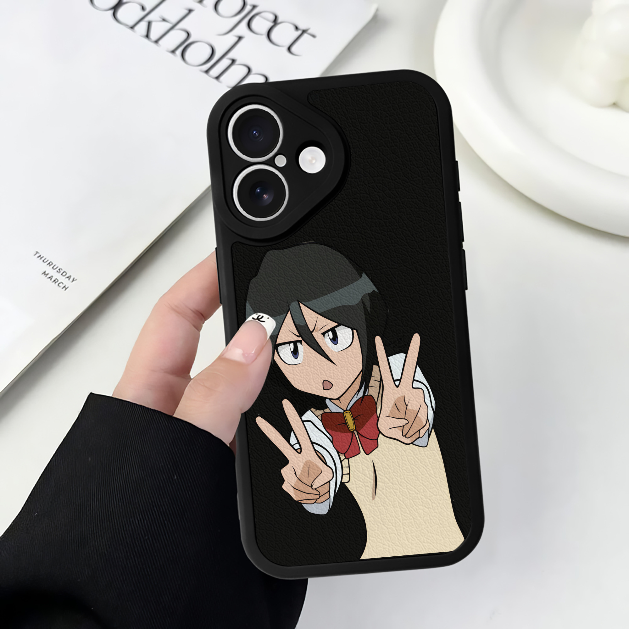 （画像用） ブリーチ 朽木ルキア BLEACH Kuchiki Rukia 【iPhone 16シリーズ対応】シリコンスマホケース（レザー調） 材質：シリコン